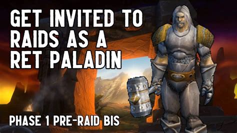 Ret paladin bis list phase 1You can fix the 2-3 remaining points of expertise or hit cap with sockets like I did in the link below check that out- Phase 1 Bi...
